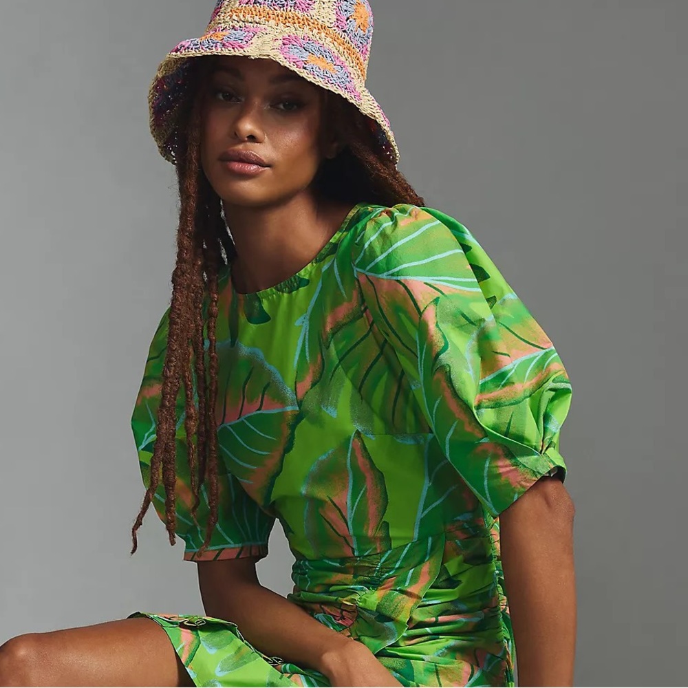 Farm Rio Tropical Puff-Sleeve Mini Dress - Picture 4 of 12